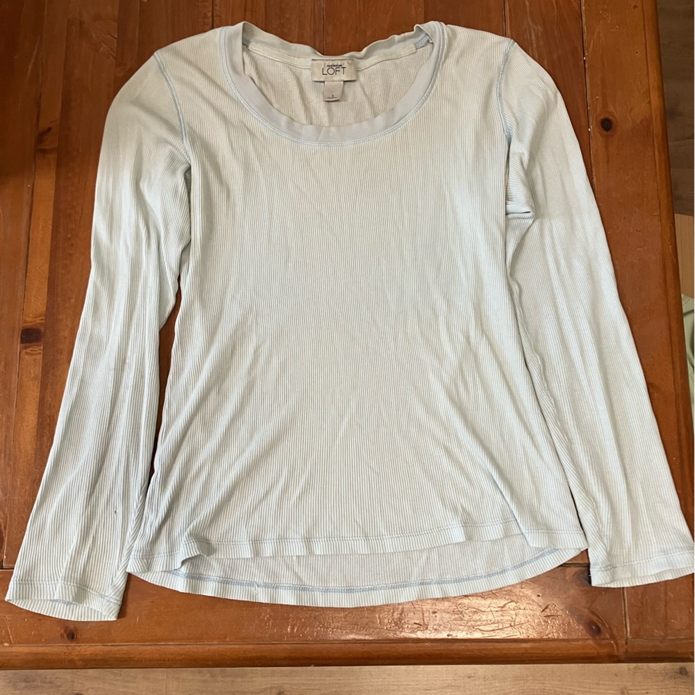 Women’s Loft light blue long sleeve shirt